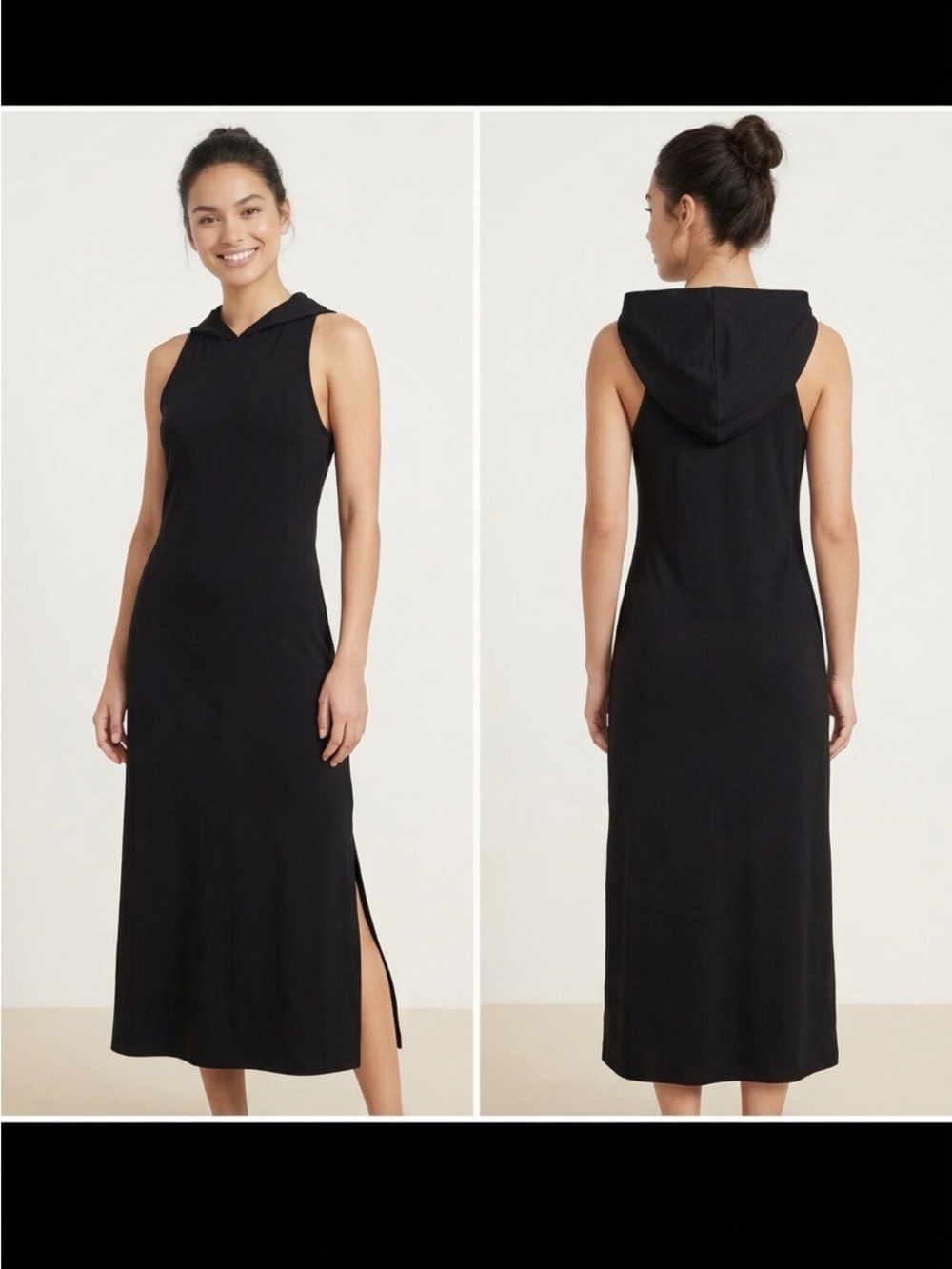 GAP Black Sleeveless Hooded Maxi Dress